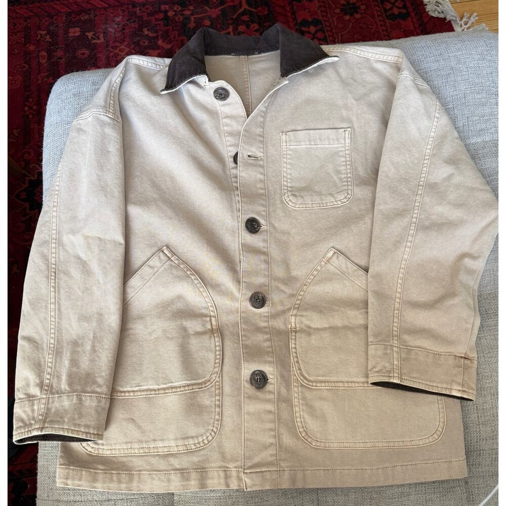 Faherty sunwashed barn coat in sandy khaki - Picture 9 of 9